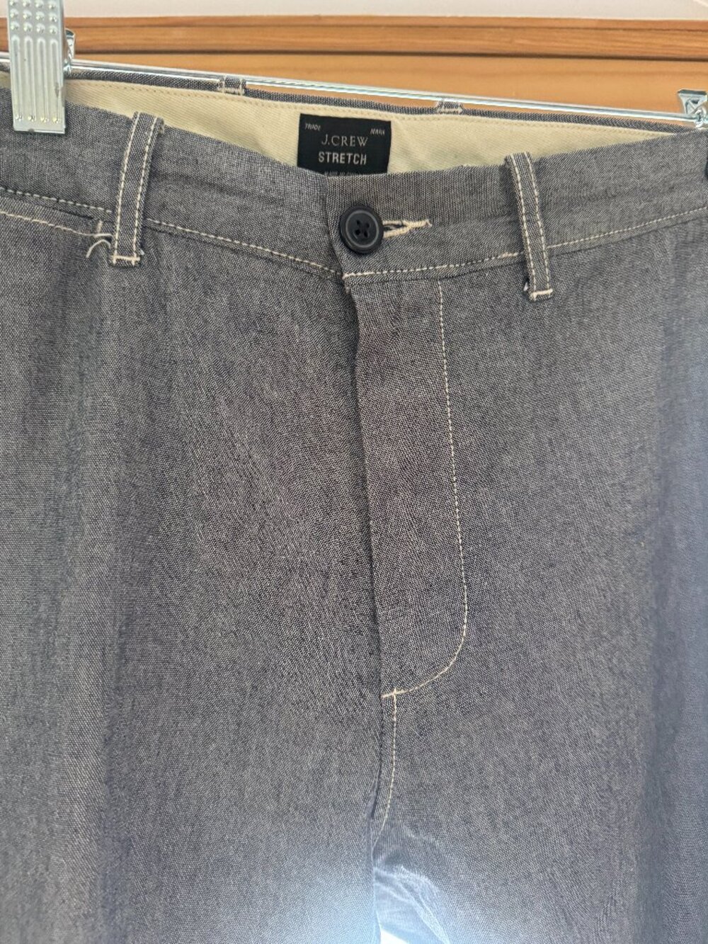 J Crew Chambray Pants Slim 33/30 Capris